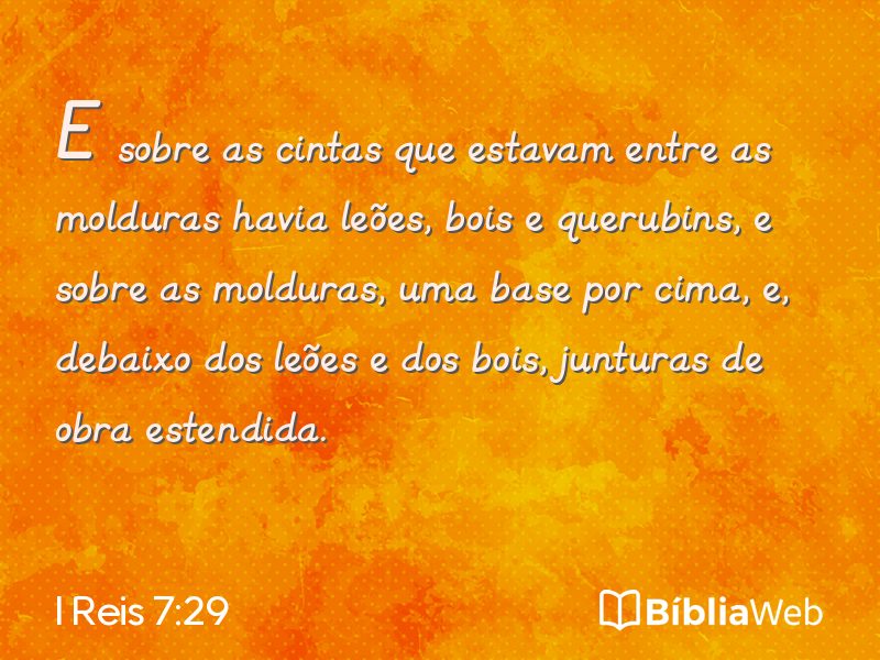 I Reis 7:29 em imagem para compartilhar