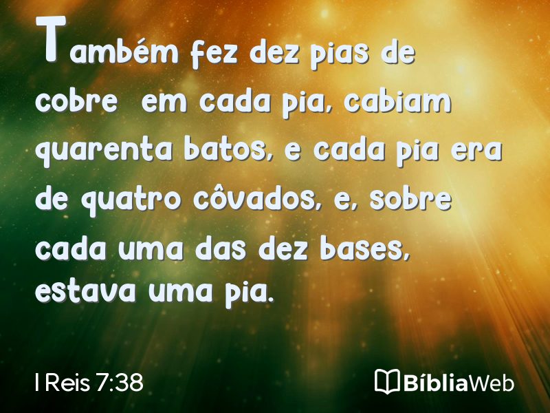 I Reis 7:38 em imagem para compartilhar