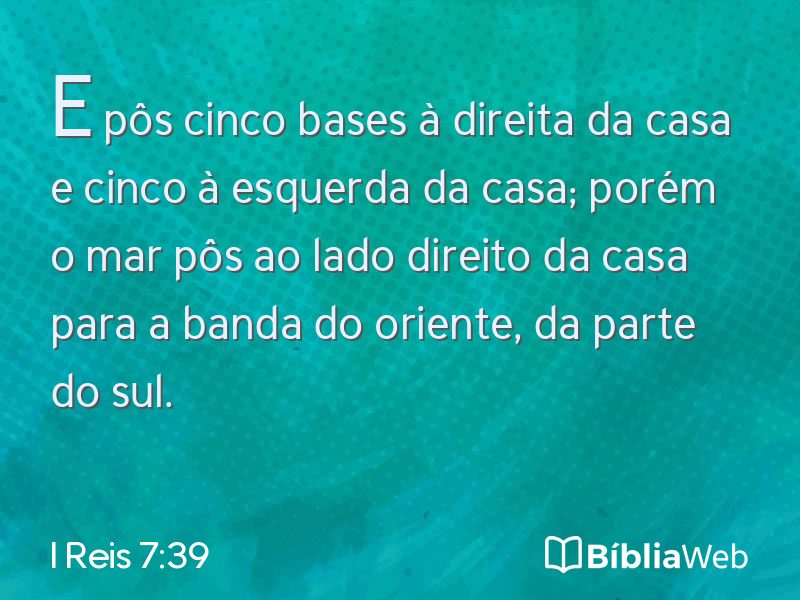 I Reis 7:39 em imagem para compartilhar