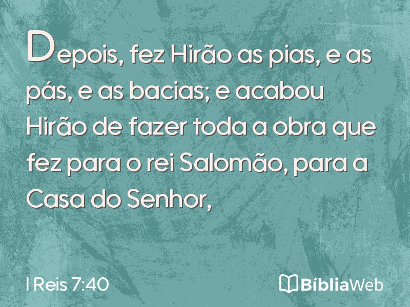 I Reis 7:40 em imagem para compartilhar