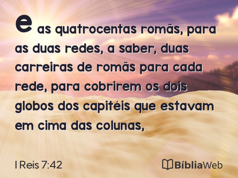 I Reis 7:42 em imagem para compartilhar