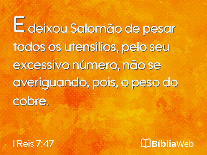 I Reis 7:47 em imagem para compartilhar