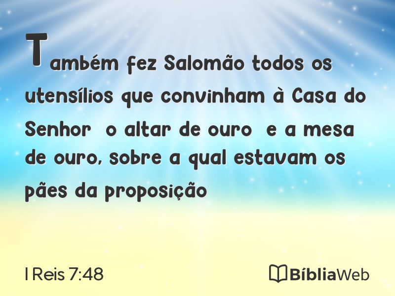 I Reis 7:48 em imagem para compartilhar