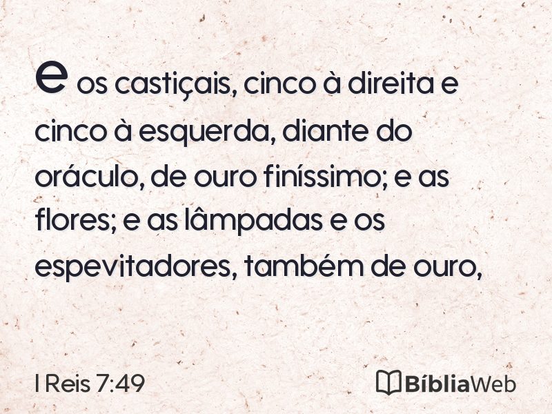 I Reis 7:49 em imagem para compartilhar