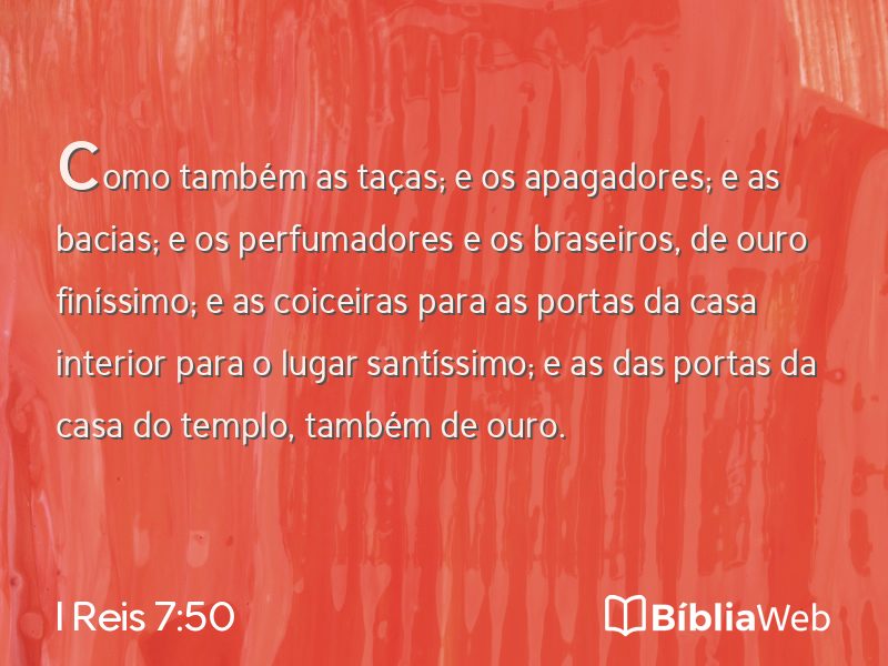 I Reis 7:50 em imagem para compartilhar