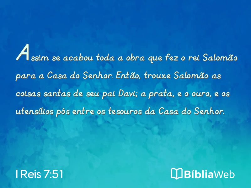 I Reis 7:51 em imagem para compartilhar