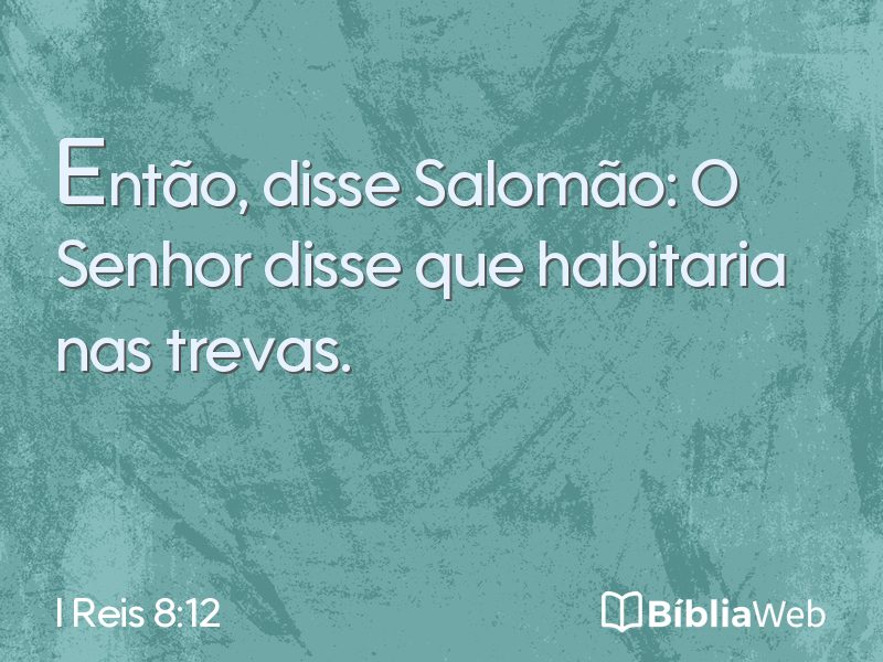 I Reis 8:12 em imagem para compartilhar