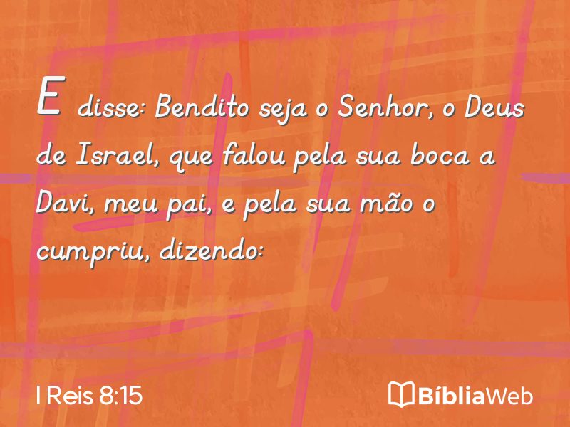 I Reis 8:15 em imagem para compartilhar