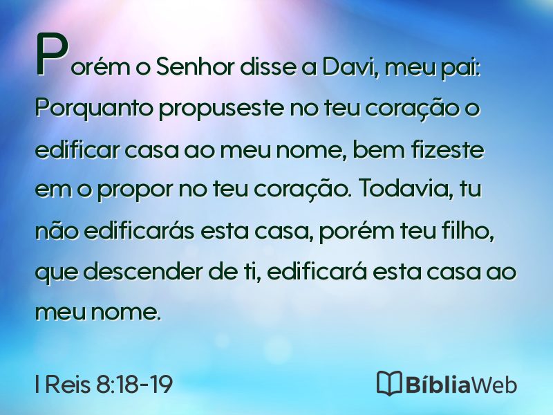 I Reis 8:18-19 em imagem para compartilhar