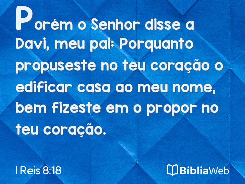 I Reis 8:18 em imagem para compartilhar