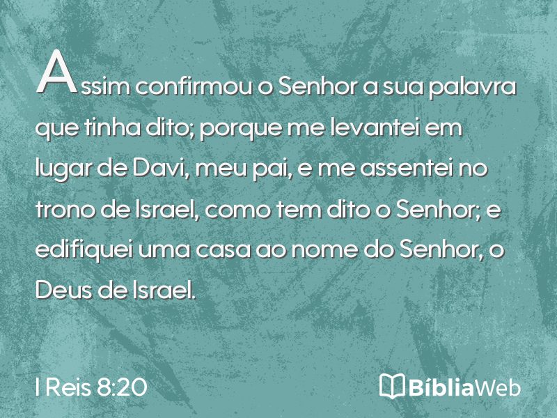 I Reis 8:20 em imagem para compartilhar