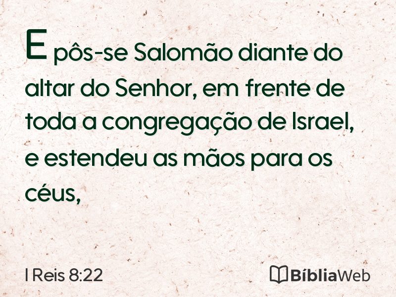 I Reis 8:22 em imagem para compartilhar