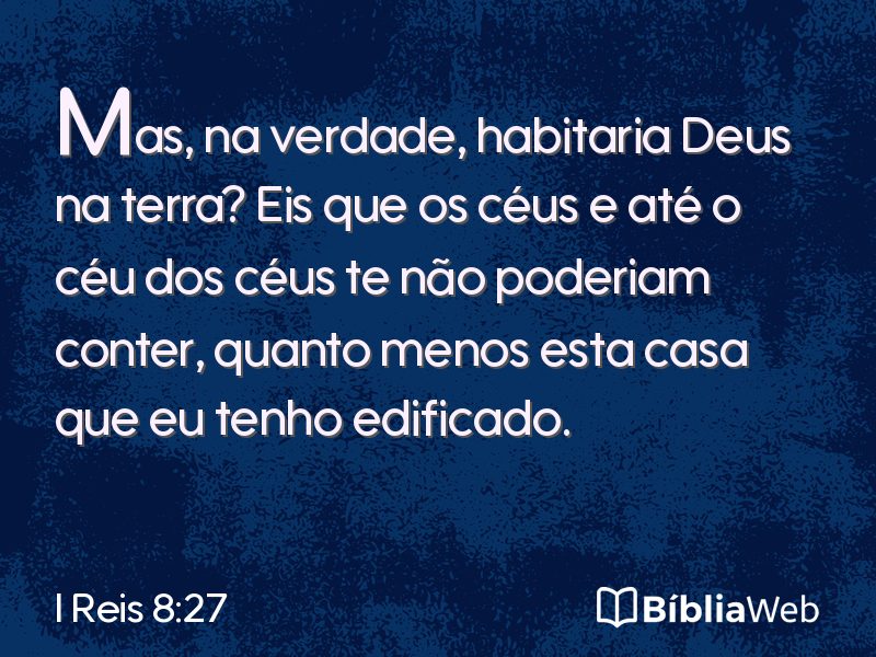 I Reis 8:27 em imagem para compartilhar