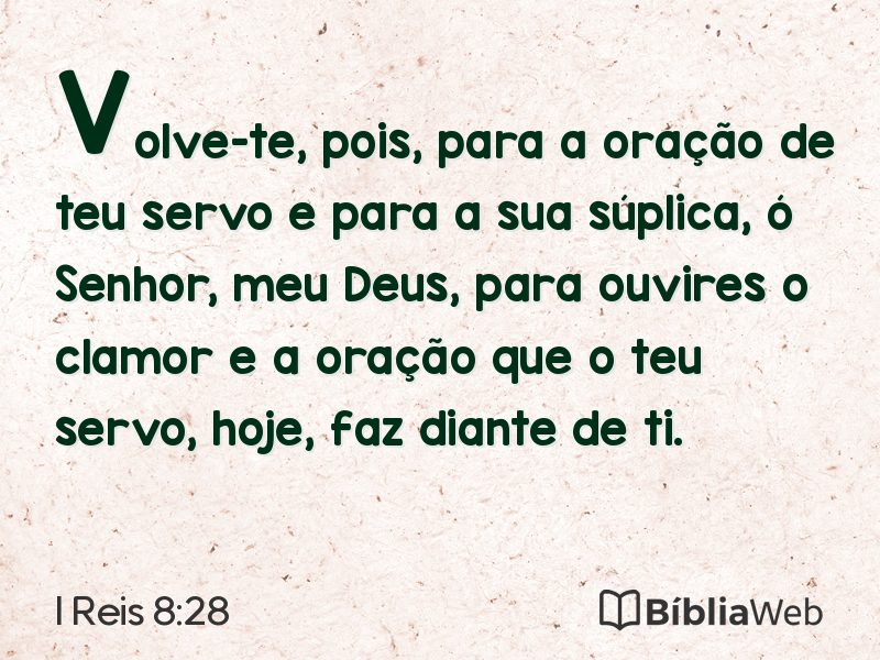 I Reis 8:28 em imagem para compartilhar