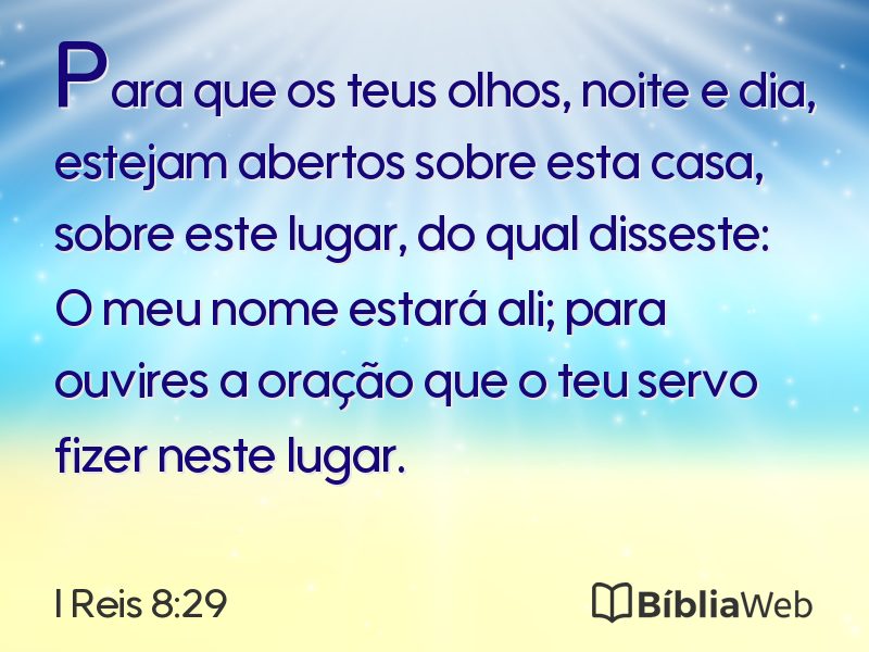 I Reis 8:29 em imagem para compartilhar