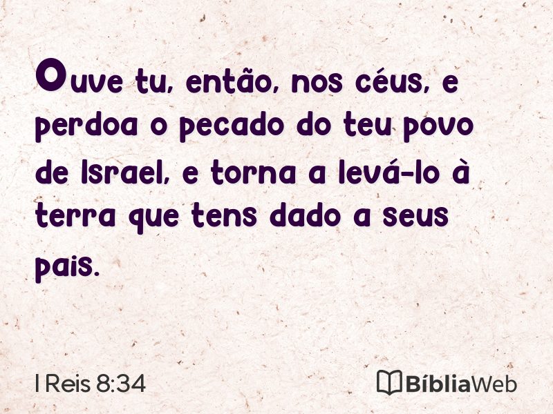 I Reis 8:34 em imagem para compartilhar