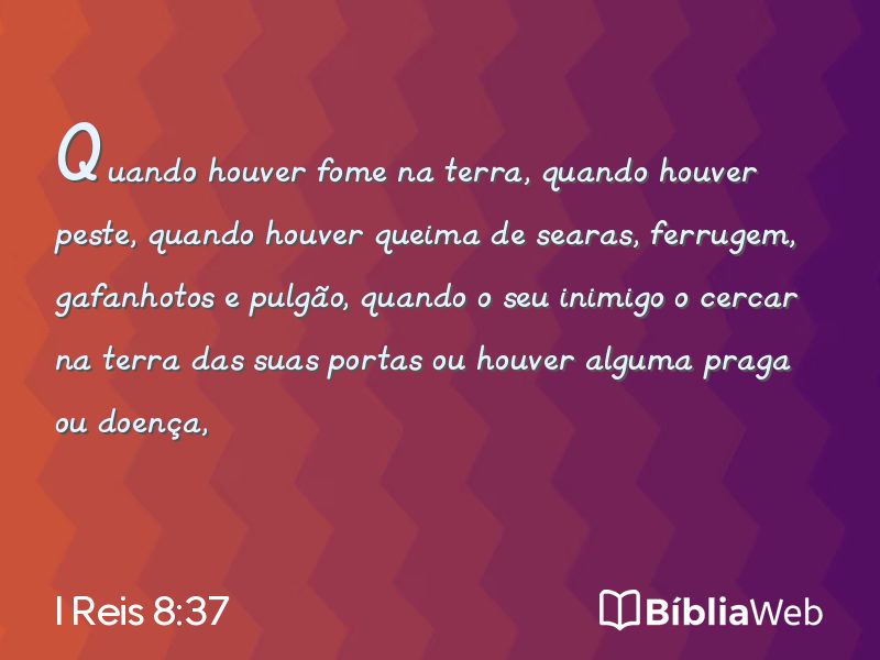 I Reis 8:37 em imagem para compartilhar