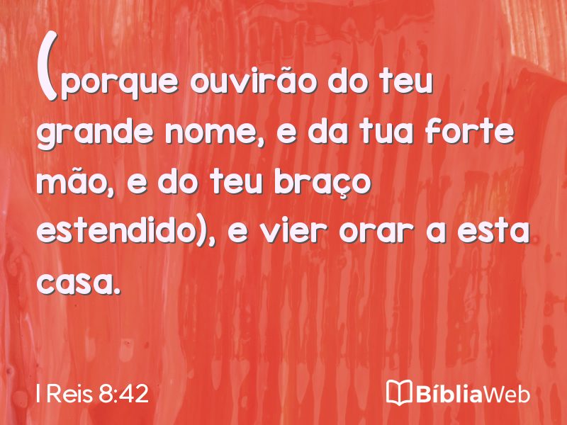 I Reis 8:42 em imagem para compartilhar