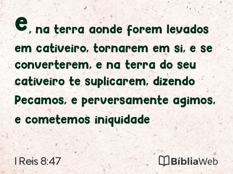 I Reis 8:47 em imagem para compartilhar