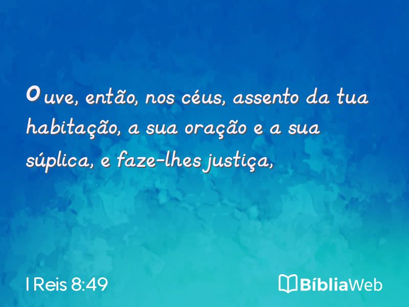 I Reis 8:49 em imagem para compartilhar