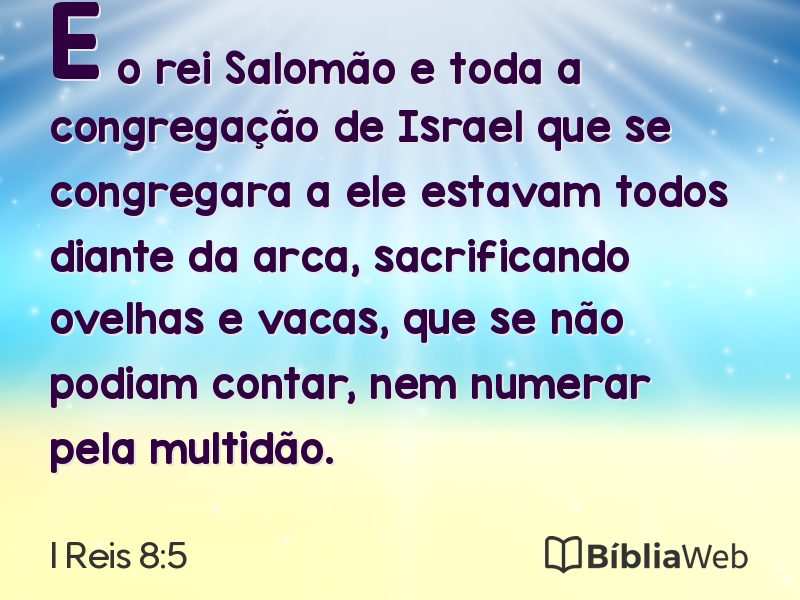 I Reis 8:5 em imagem para compartilhar