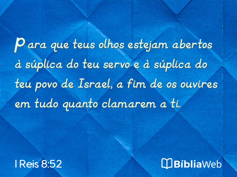 I Reis 8:52 em imagem para compartilhar