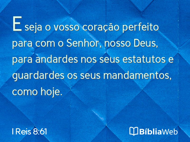 I Reis 8:61 em imagem para compartilhar