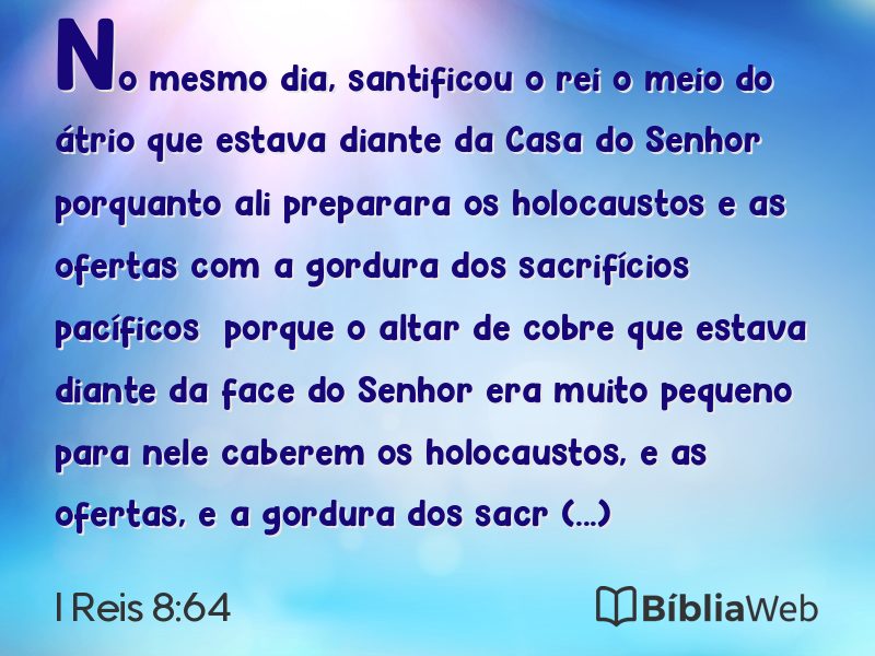 I Reis 8:64 em imagem para compartilhar