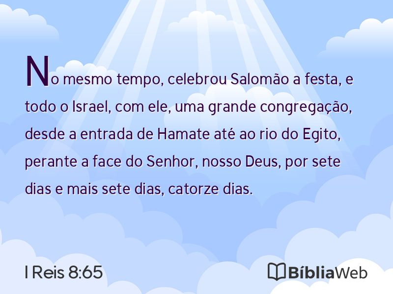 I Reis 8:65 em imagem para compartilhar