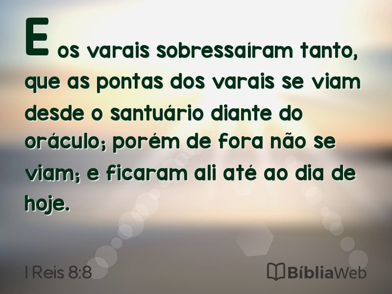 I Reis 8:8 em imagem para compartilhar