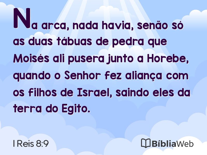 I Reis 8:9 em imagem para compartilhar