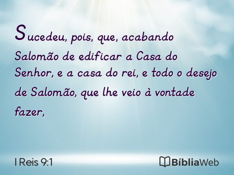 I Reis 9:1 em imagem para compartilhar
