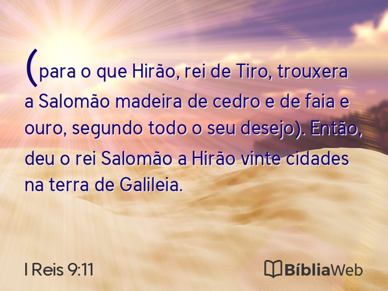 I Reis 9:11 em imagem para compartilhar