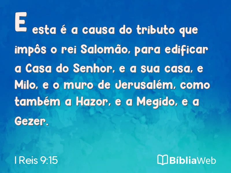 I Reis 9:15 em imagem para compartilhar
