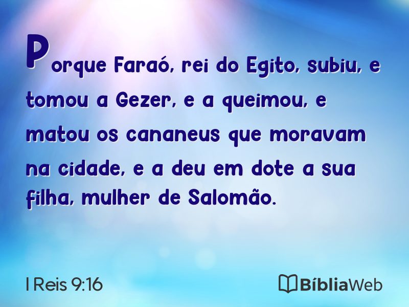 I Reis 9:16 em imagem para compartilhar