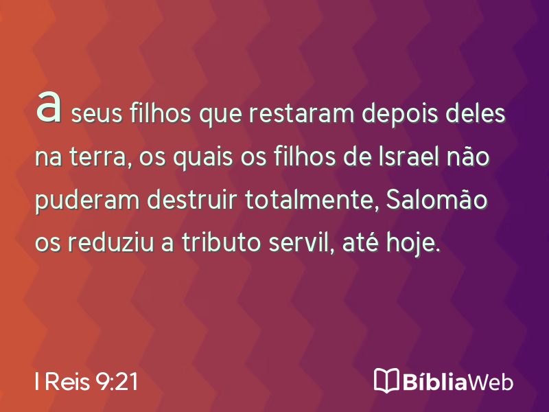 I Reis 9:21 em imagem para compartilhar