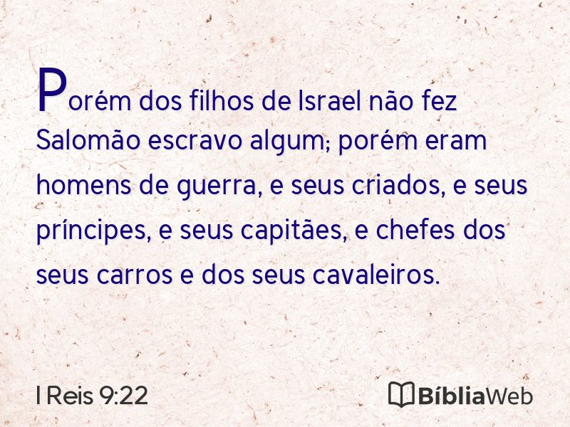 I Reis 9:22 em imagem para compartilhar