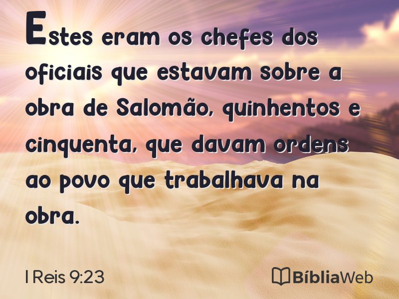 I Reis 9:23 em imagem para compartilhar