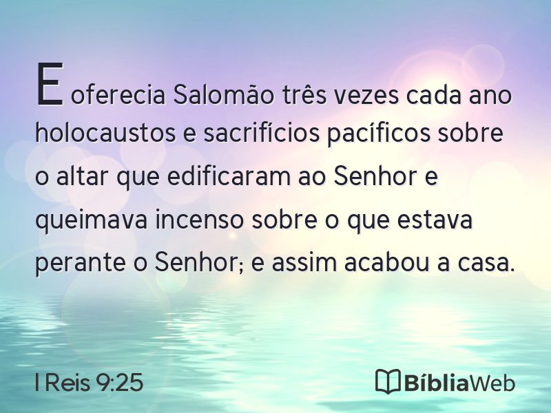 I Reis 9:25 em imagem para compartilhar