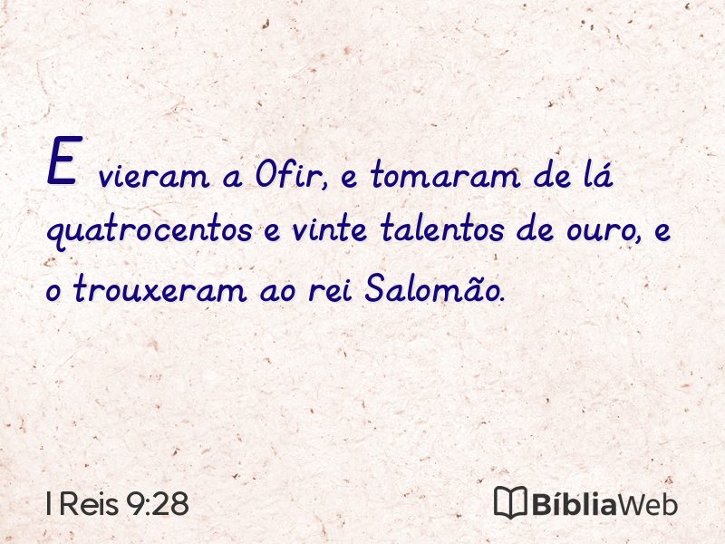 I Reis 9:28 em imagem para compartilhar