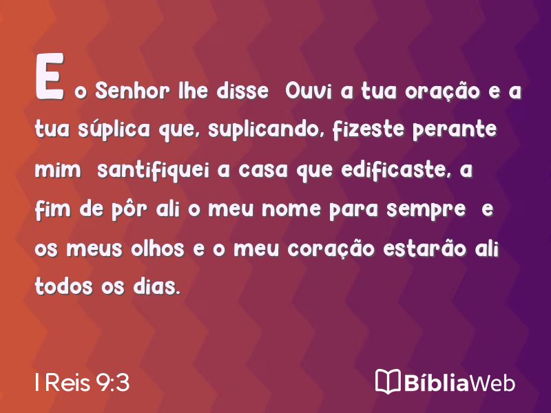 I Reis 9:3 em imagem para compartilhar