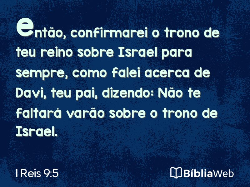 I Reis 9:5 em imagem para compartilhar