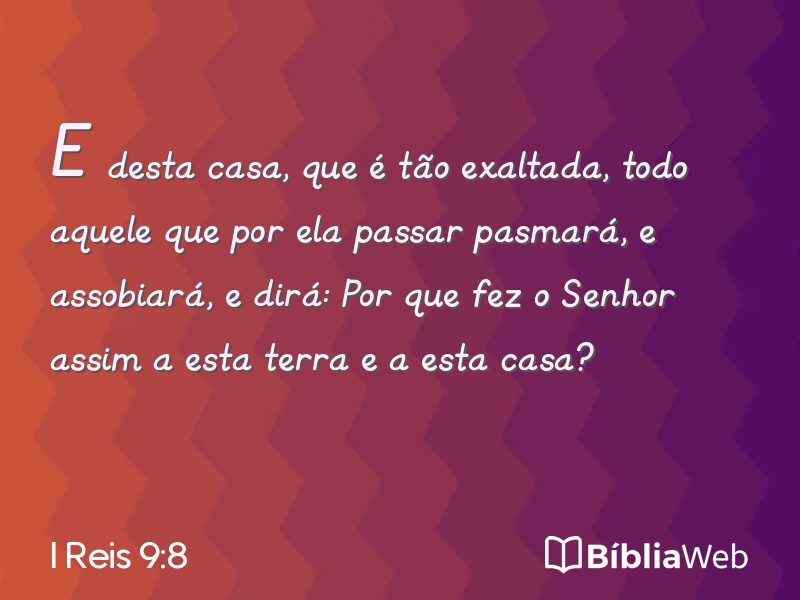 I Reis 9:8 em imagem para compartilhar