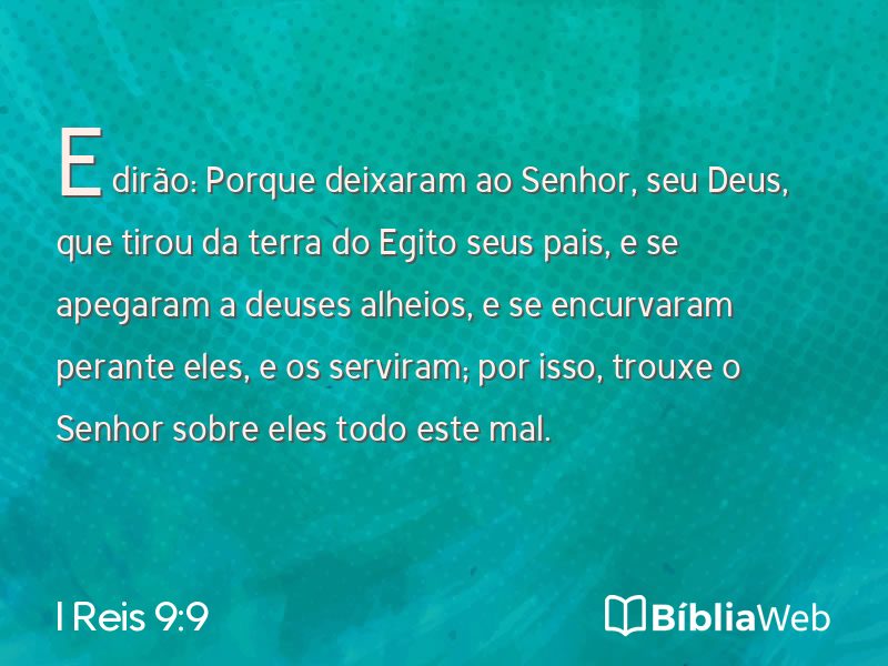I Reis 9:9 em imagem para compartilhar