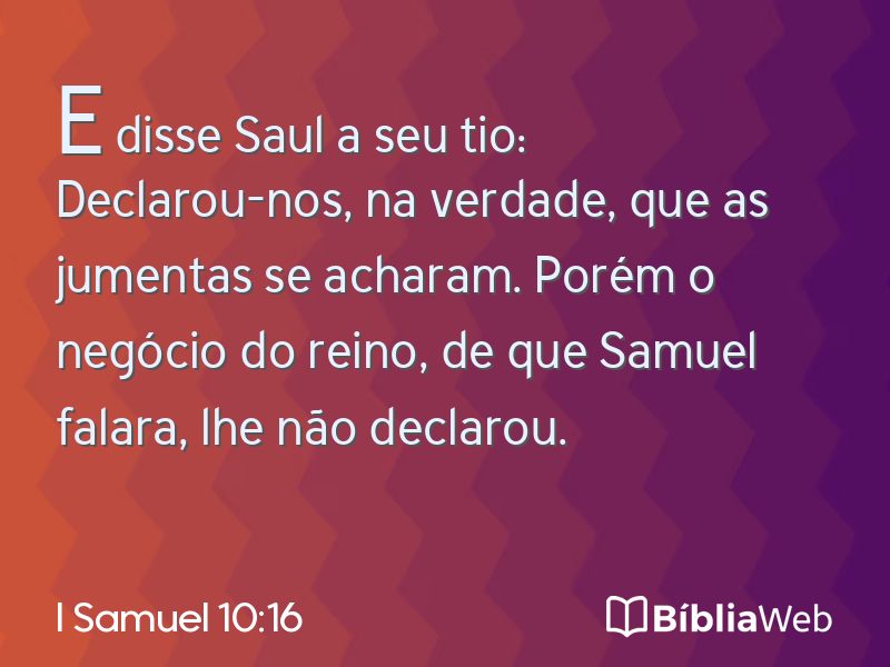 I Samuel 10:16 em imagem para compartilhar