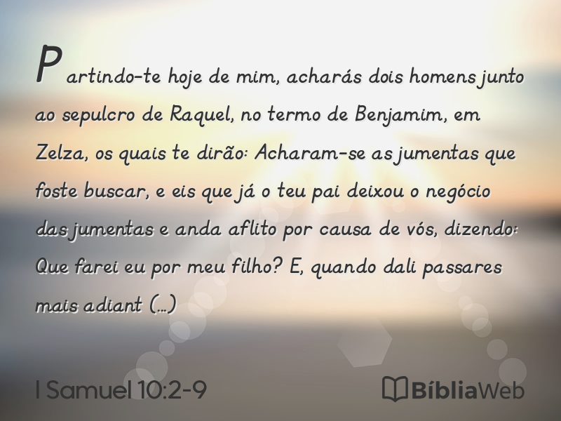 I Samuel 10:2-9 em imagem para compartilhar