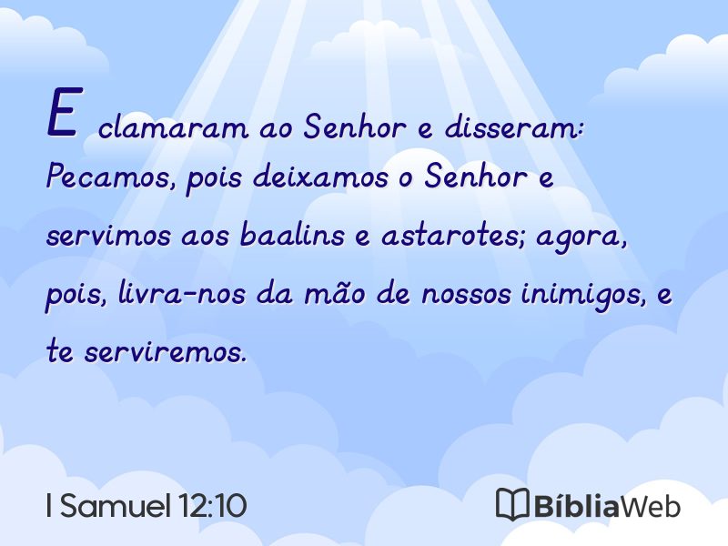 I Samuel 12:10 em imagem para compartilhar