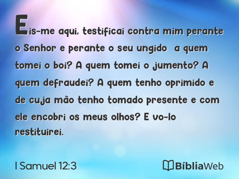I Samuel 12:3 em imagem para compartilhar