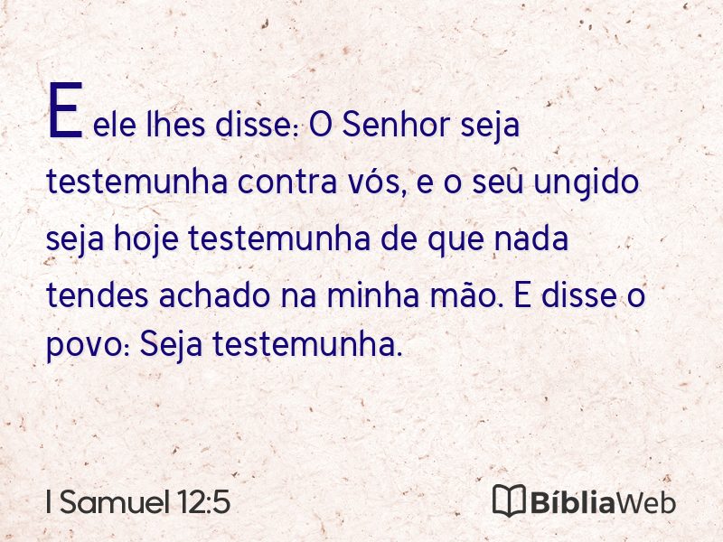I Samuel 12:5 em imagem para compartilhar