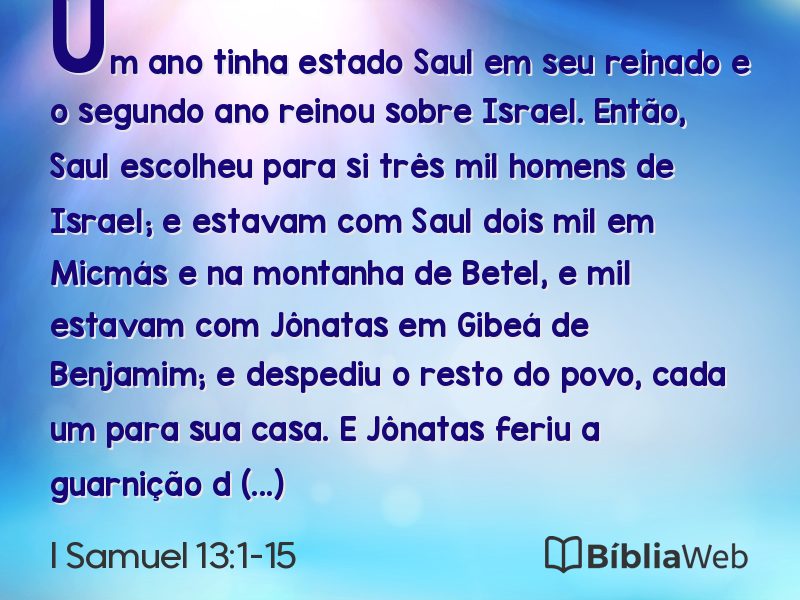 I Samuel 13:1-15 em imagem para compartilhar